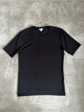 Cuyana Pima Cotton Blend Women’s Large Short Sleeve Crew Neck T Shirt In Black